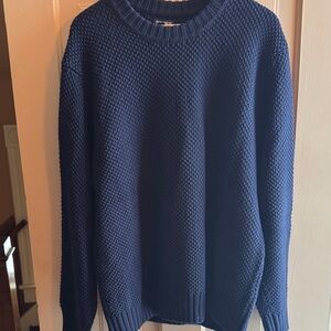 Bonobos Textured Navy Crewneck Sweater